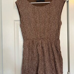 Zara Brown Textured Mini Dress